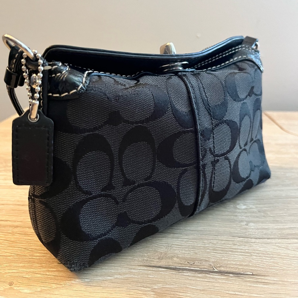 Coach Black Signature Print Wristlet